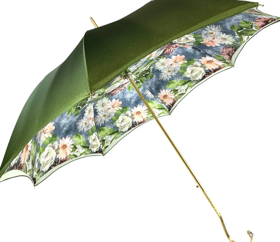Best Il Marchesato Elegante ombrello verde motivo floreale
