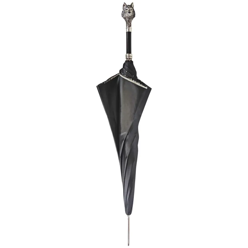 Fashion Il Marchesato Elegante ombrellone - lupo 925 argento con design della pelliccia