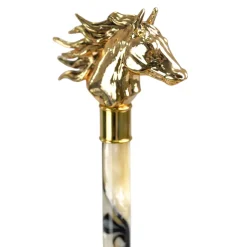Online Il Marchesato Equestrian Elegance: Light Blue Umbrella with Golden Horse Head Handle