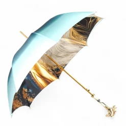 Online Il Marchesato Equestrian Elegance: Light Blue Umbrella with Golden Horse Head Handle