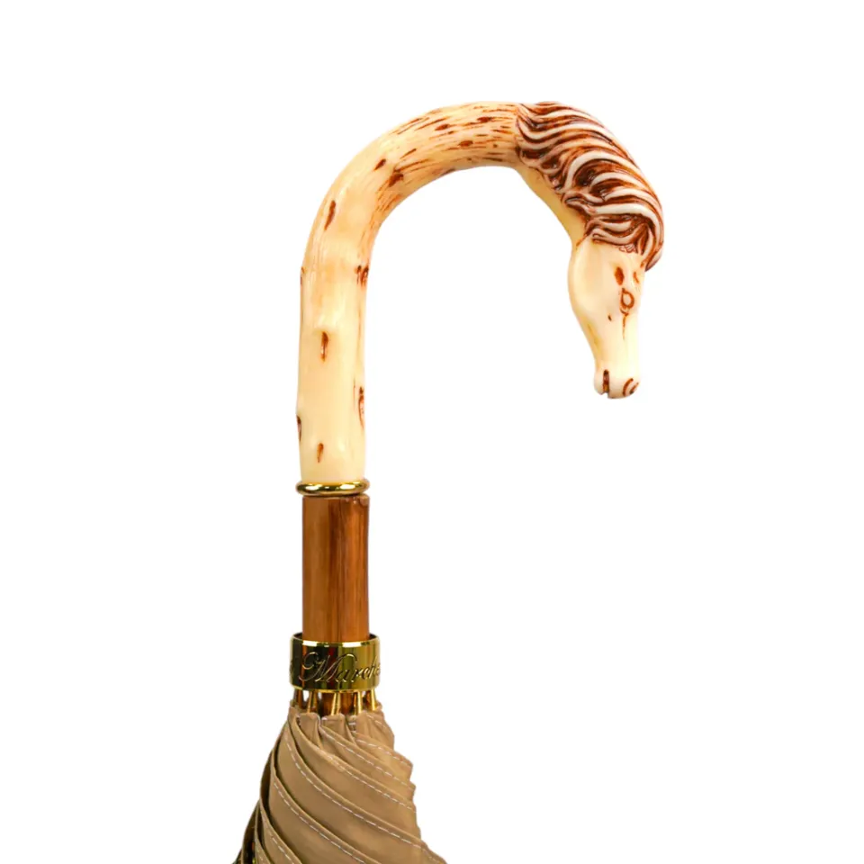 Sale Il Marchesato Equestrian Elegance: Luxury Handcrafted Men's Umbrella with Horse Hand