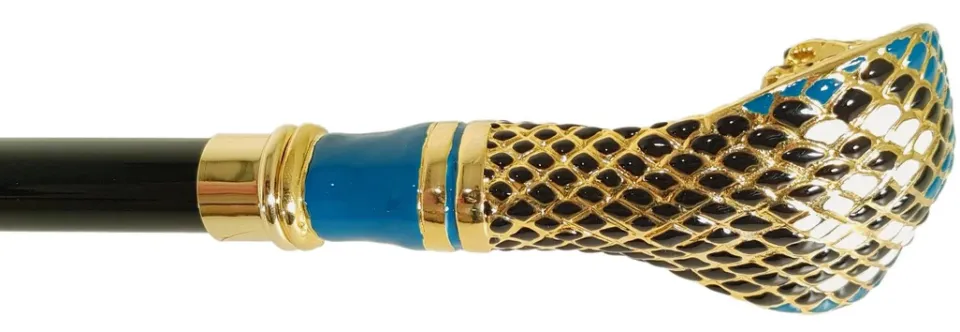 Discount Il Marchesato Esclusivo Bastone con Cobra Smaltato a mano - CREAZIONE UNICA