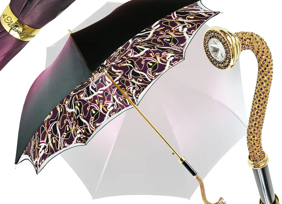 Outlet Il Marchesato Esclusivo ombrello color Prugna