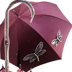 Hot Il Marchesato Esclusivo ombrello da donna fatto a mano con libellule ricamate Ladies Umbrellas