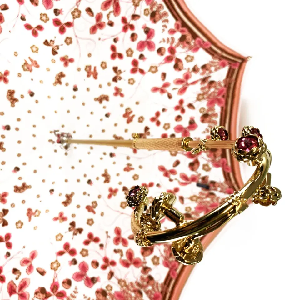 Clearance Il Marchesato Fantastico ombrello rosa chiaro con speciale manico a fiori