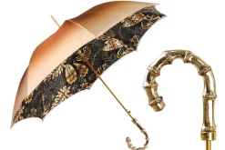 Best Il Marchesato Golden Bamboo Umbrella with Exquisite Botanical Lining