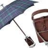 Discount Il Marchesato Handcrafted Leather Seat Umbrella- Tartan design