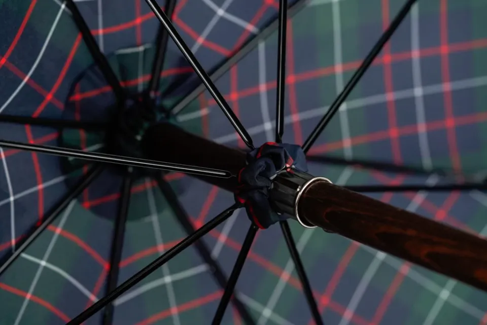 Discount Il Marchesato Handcrafted Leather Seat Umbrella- Tartan design