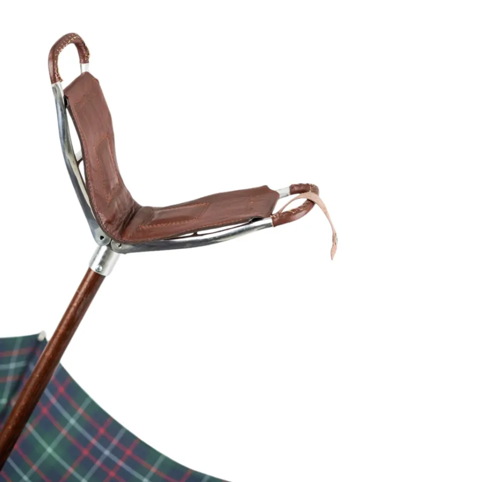 Discount Il Marchesato Handcrafted Leather Seat Umbrella- Tartan design