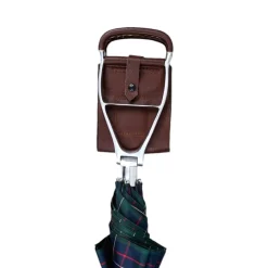 Discount Il Marchesato Handcrafted Leather Seat Umbrella- Tartan design