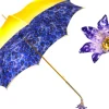 New Il Marchesato Handcrafted Umbrella with 24K Gold-Plated Hand-Painted Metal Flower Ha