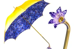 New Il Marchesato Handcrafted Umbrella with 24K Gold-Plated Hand-Painted Metal Flower Ha