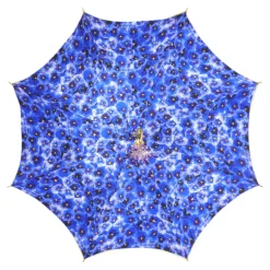 New Il Marchesato Handcrafted Umbrella with 24K Gold-Plated Hand-Painted Metal Flower Ha