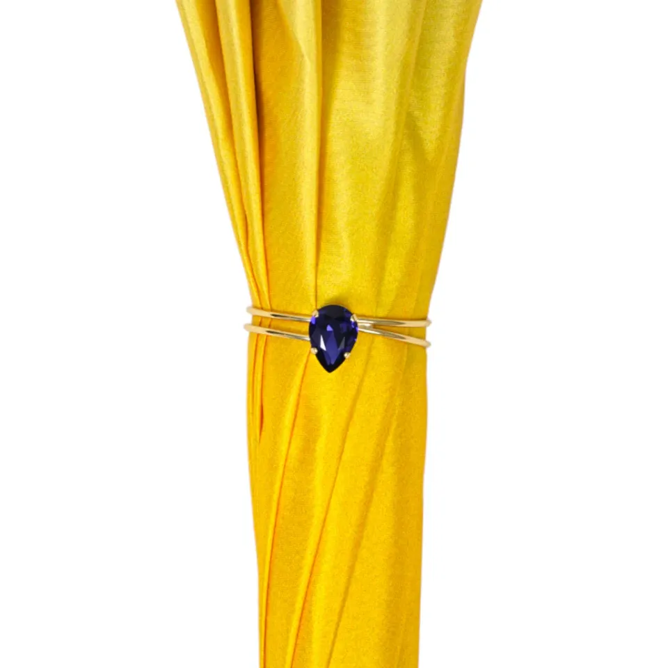 New Il Marchesato Handcrafted Umbrella with 24K Gold-Plated Hand-Painted Metal Flower Ha