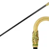 Online Il Marchesato Hand-Painted Golden Plated Metal Walking Cane with Leaf Design