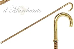 Outlet Il Marchesato Il bastone da passeggio 24k placcato oro di lusso incrostata con migli