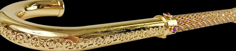 Outlet Il Marchesato Il bastone da passeggio 24k placcato oro di lusso incrostata con migli