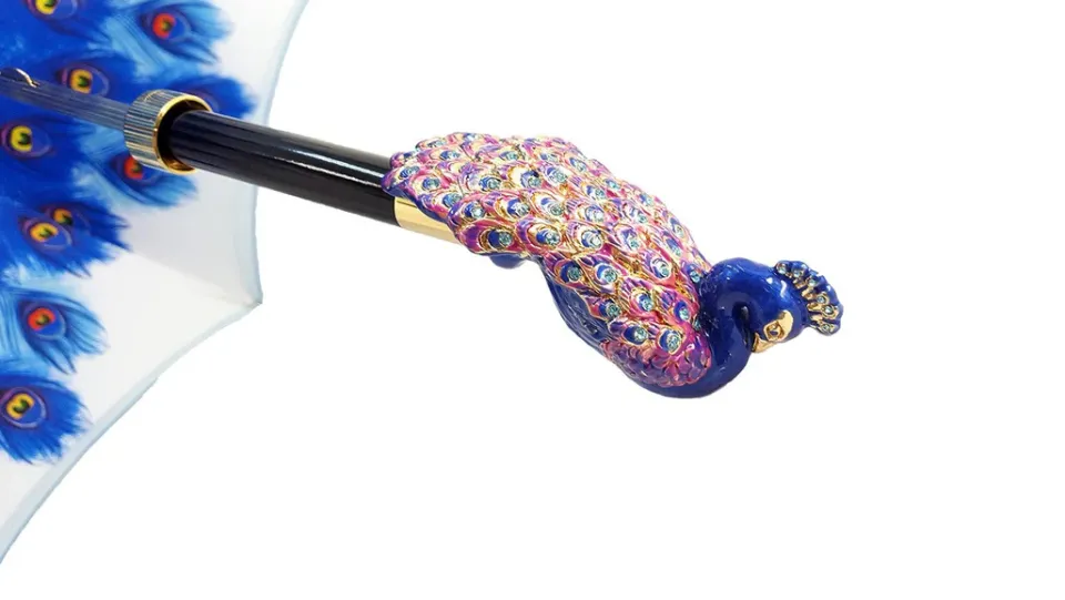 Fashion Il Marchesato Blue Peacock Umbrella Ombrello da donna alla moda eccezionale