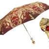 Outlet Il Marchesato ombrelli Burgundy crown design - Mylord red stones Handl