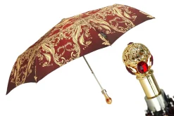 Outlet Il Marchesato ombrelli Burgundy crown design - Mylord red stones Handl