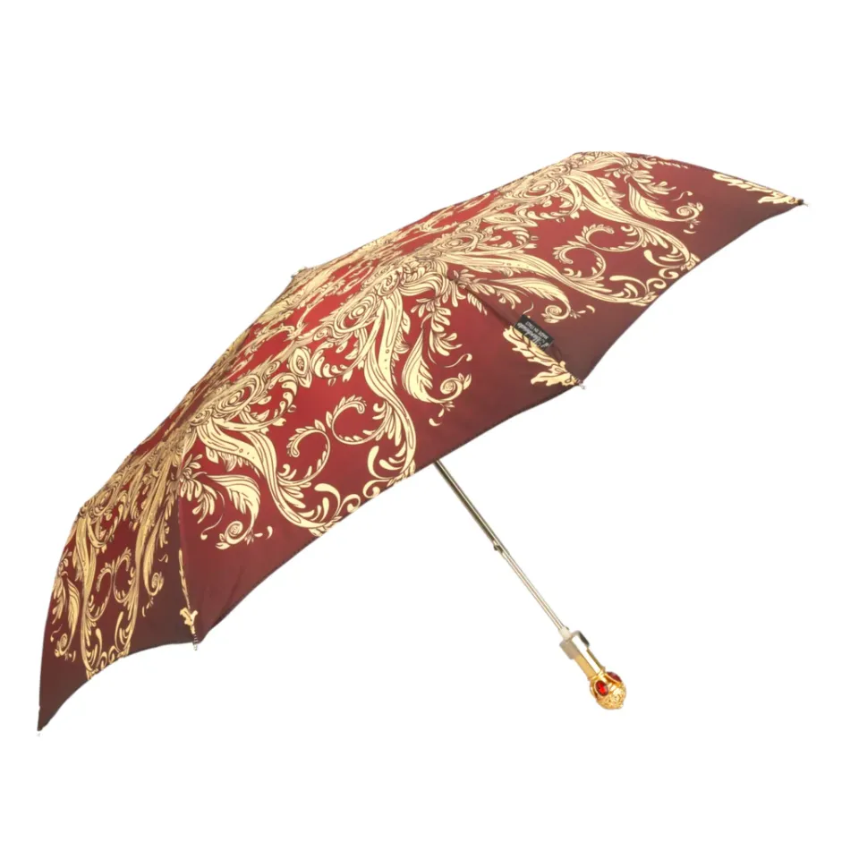 Outlet Il Marchesato ombrelli Burgundy crown design - Mylord red stones Handl