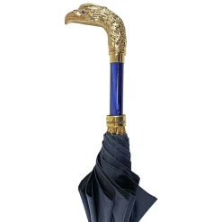 Hot Il Marchesato Impugnatura da aquila 24k - Elegante ombrello blu