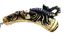 Fashion Il Marchesato Impugnatura esclusiva con scorpione dorato 24K e abbellito con cristal