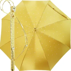 Outlet Il Marchesato In Oro giallo Donna Ombrello Moda Cristalli Ombrelloni Grande Idea Regalo