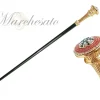 New Il Marchesato Incredibile bastone da passeggio con cristalli rosso-bianco-nero