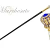 Clearance Il Marchesato Incredibile bastone da passeggio con cristalli blu