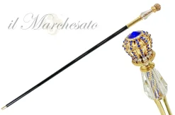 Clearance Il Marchesato Incredibile bastone da passeggio con cristalli blu