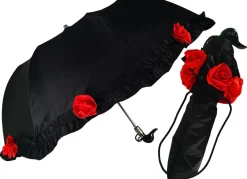 Outlet Il Marchesato Incredibile ombrellone pieghevole nero con volant