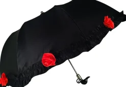 Outlet Il Marchesato Incredibile ombrellone pieghevole nero con volant