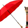 Outlet Il Marchesato LIMITED COLLECTION - Exclusive Red Umbrella with Jeweled Panther Handl