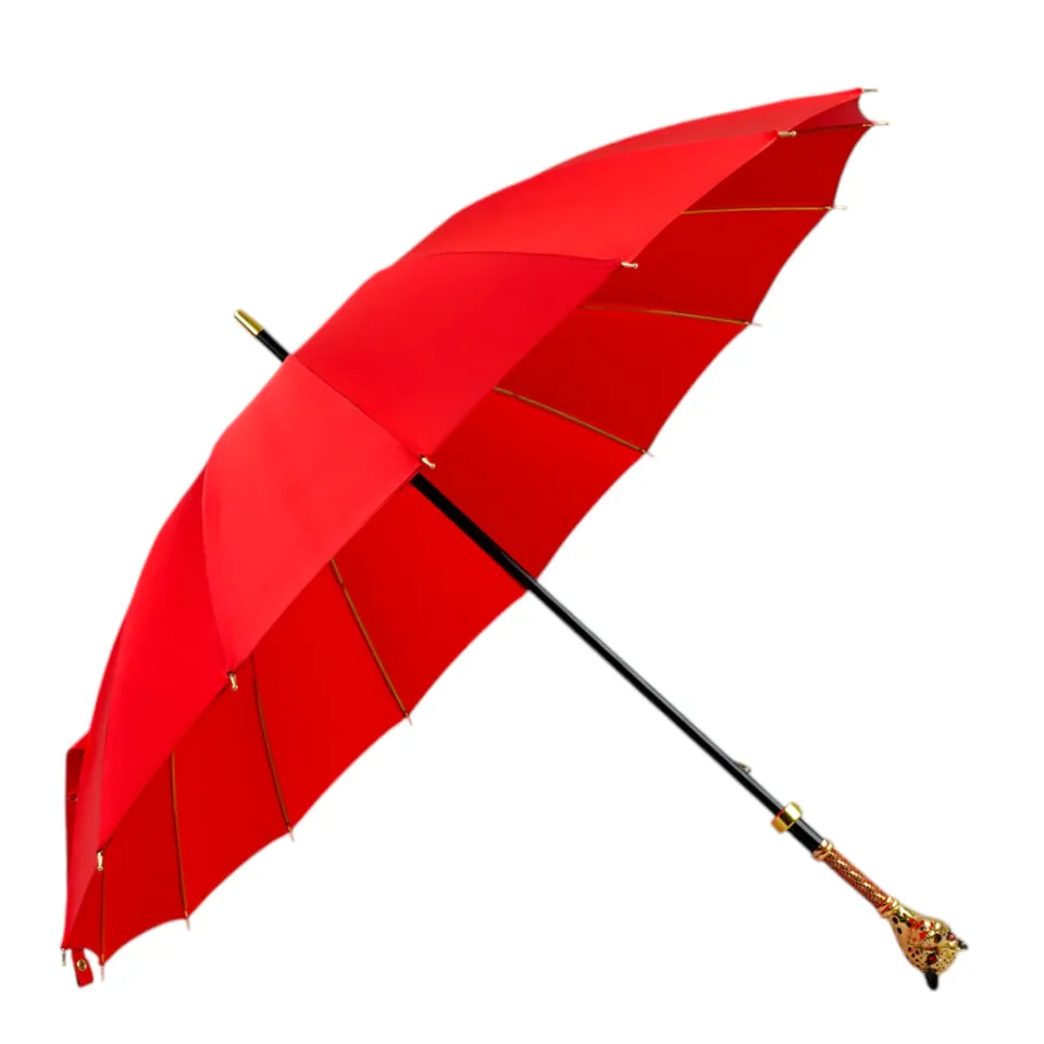 Outlet Il Marchesato LIMITED COLLECTION - Exclusive Red Umbrella with Jeweled Panther Handl