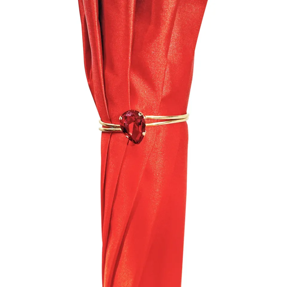 Fashion Il Marchesato Lussuoso Ombrello Rosso con grandi cristalli rossi e manico ape