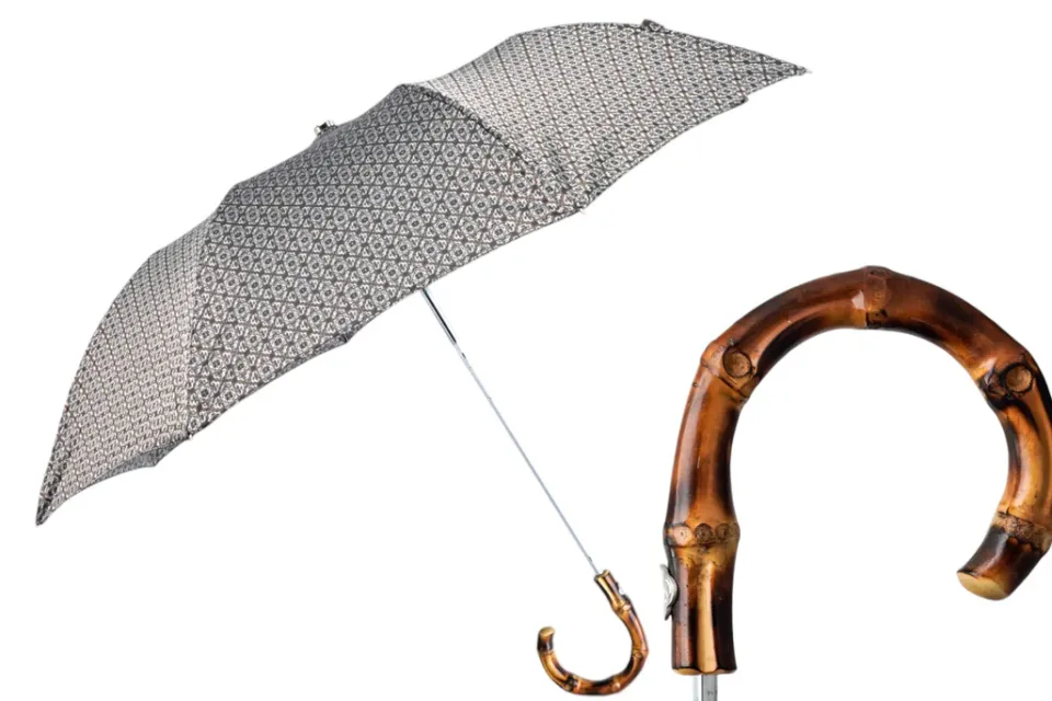 Discount Il Marchesato Luxury Foldable Umbrella with Bamboo Handle and Distinctive Designs