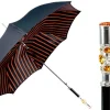 Fashion Il Marchesato Luxury Umbrella with Bold Stripes and Gem-Encrusted Handle