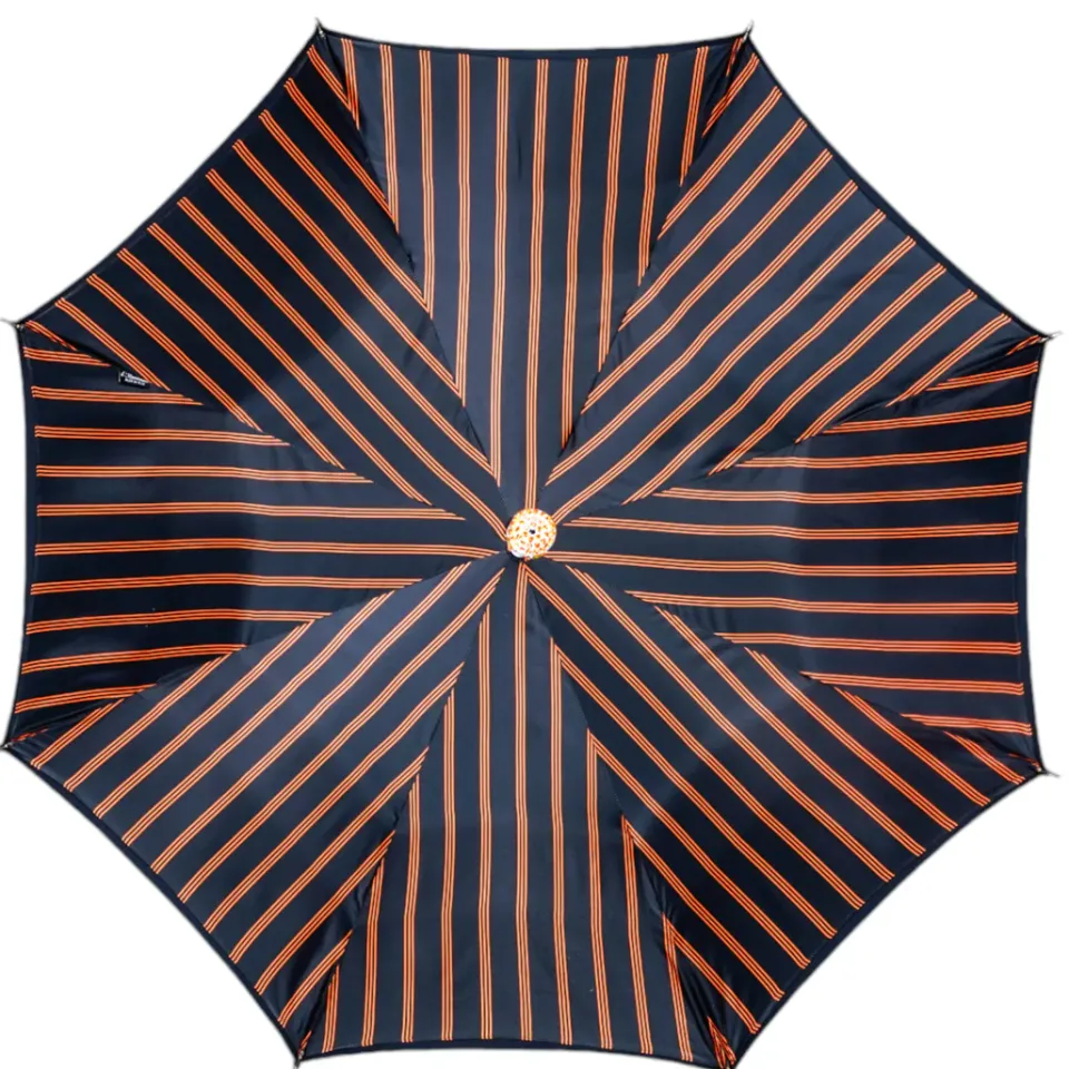 Fashion Il Marchesato Luxury Umbrella with Bold Stripes and Gem-Encrusted Handle