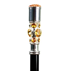 Fashion Il Marchesato Luxury Umbrella with Bold Stripes and Gem-Encrusted Handle
