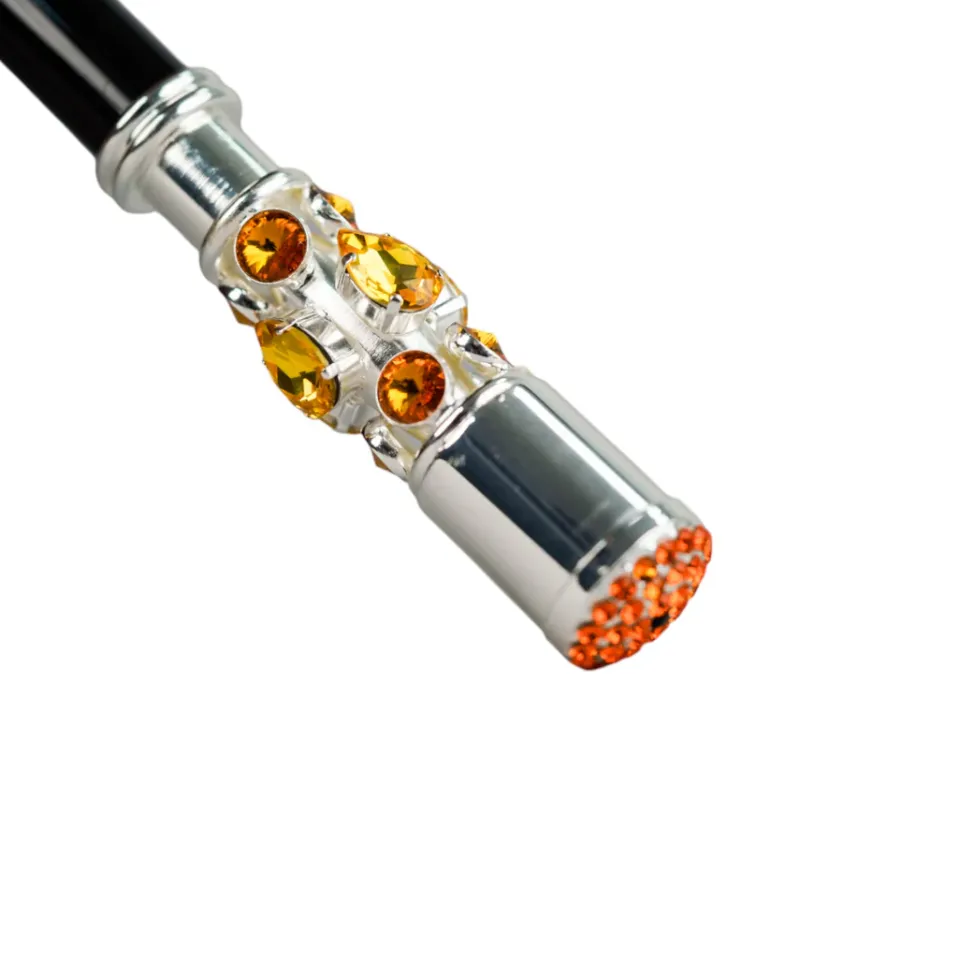 Fashion Il Marchesato Luxury Umbrella with Bold Stripes and Gem-Encrusted Handle