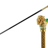 Hot Il Marchesato Majestic Gold Lion Handle Walking Cane – Green Enamel Finish