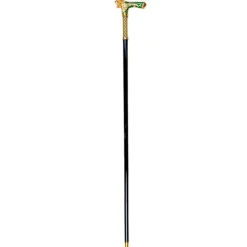 Hot Il Marchesato Majestic Gold Lion Handle Walking Cane – Green Enamel Finish
