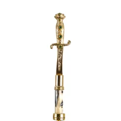 Sale Il Marchesato Majestic Green Umbrella with Ornate Sword Handle in 24K Gold Plating