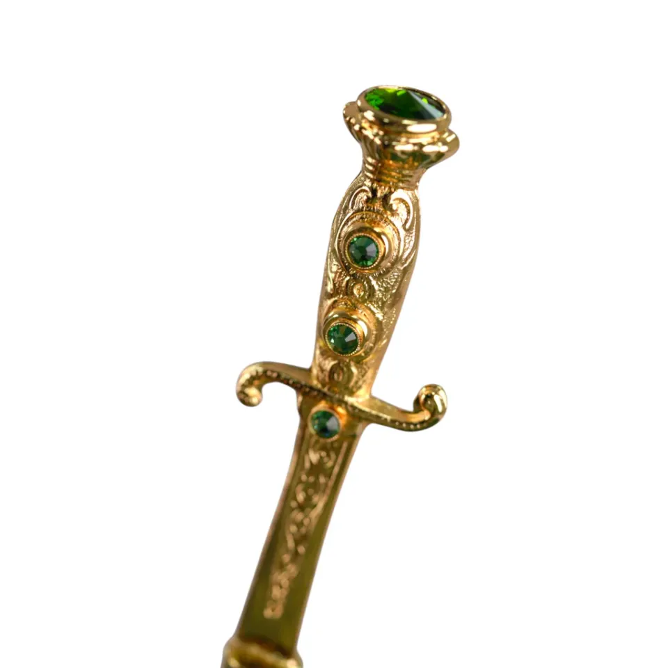 Sale Il Marchesato Majestic Green Umbrella with Ornate Sword Handle in 24K Gold Plating