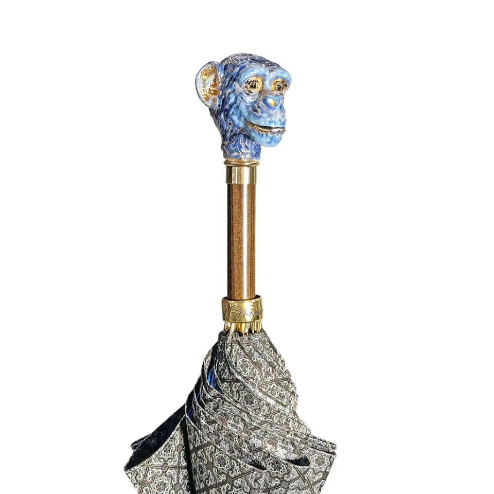 Clearance Il Marchesato Manico smaltato originale Monkey - Ombrello fatto a mano