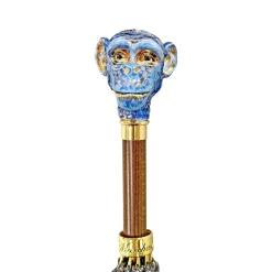 Clearance Il Marchesato Manico smaltato originale Monkey - Ombrello fatto a mano
