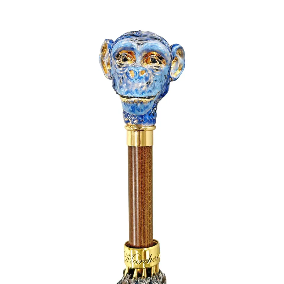 Clearance Il Marchesato Manico smaltato originale Monkey - Ombrello fatto a mano
