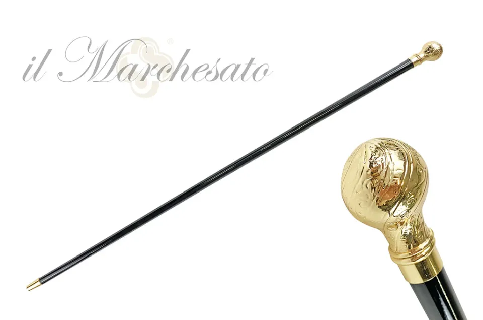 Outlet Il Marchesato Manopola cerimoniale del bastone da passeggio - placcato oro 24k