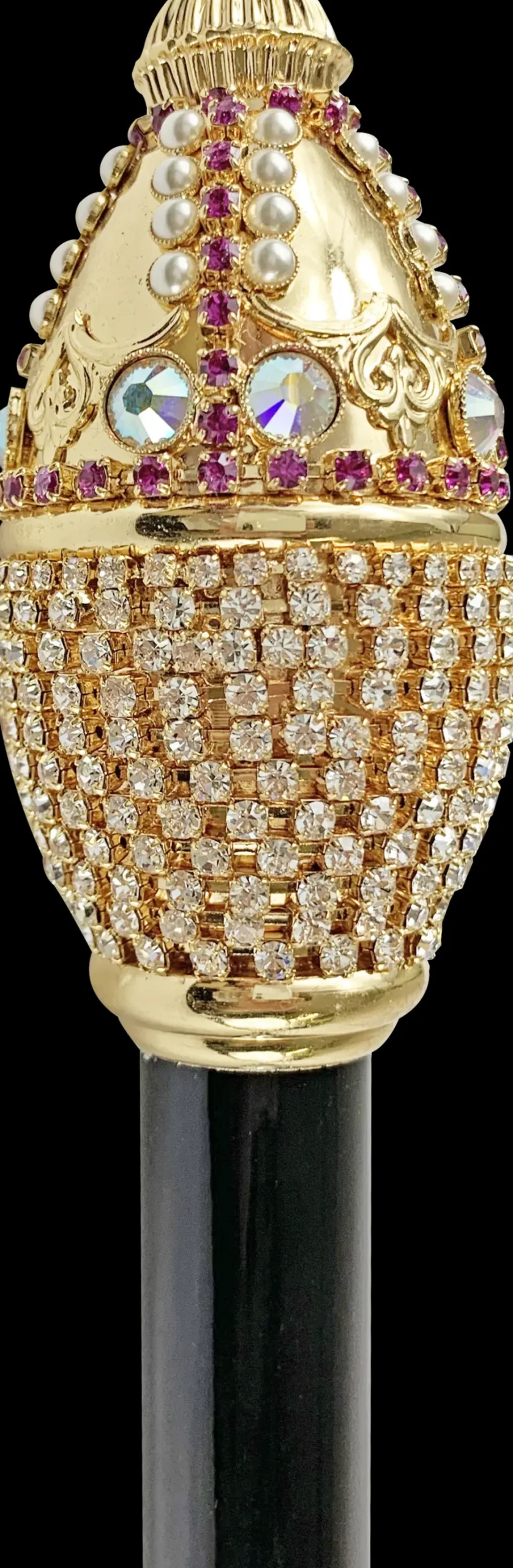 New Il Marchesato Masterpiece handmade bastone da passeggio con cristalli e perle